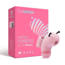 Вакуумний стимулятор для клітора з мікрострумами, рожевий CuteVibe Beebe Pink