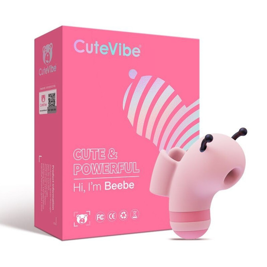 Вакуумний стимулятор для клітора з мікрострумами, рожевий CuteVibe Beebe Pink