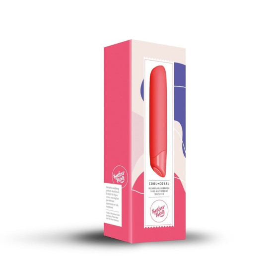 Вибратор с 10 уровнями интенсивности SugarBoo Cool Coral
