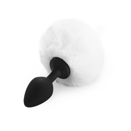 Анальна пробка з хвостиком зайчика, білого кольору, діаметр 3,5 см Art of Sex Silicone Bunny Tails Butt Plug White, M