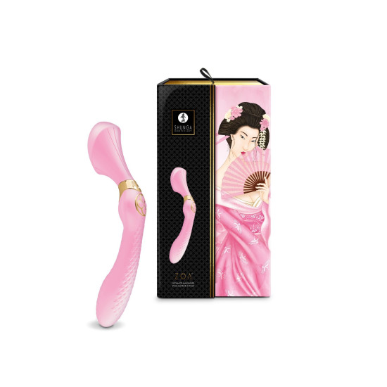 Двусторонний вибромассажер, светло-розовый Shunga Zoa Light Pink