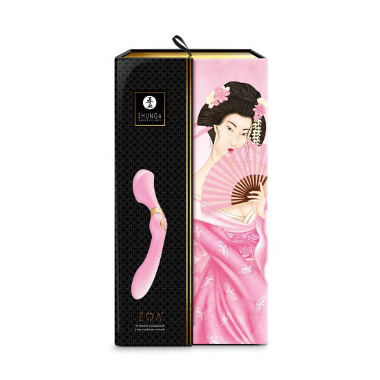 Двусторонний вибромассажер, светло-розовый Shunga Zoa Light Pink