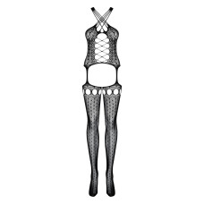Бодістокінг зі шнурівкою і геометричним декором Obsessive Bodystocking G313, S/M/L