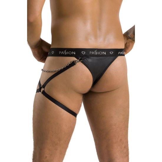 Чоловічі трусики танга з підв'язкою, чорні Passion 058 Thong Bill Black, S/M