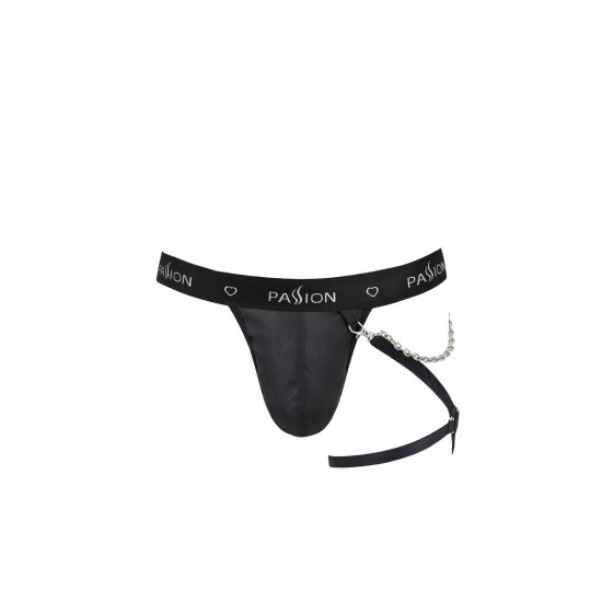 Чоловічі трусики танга з підв'язкою, чорні Passion 058 Thong Bill Black, S/M