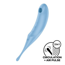 Вібратор для клітора з вакуумною стимуляцією, синій Satisfyer Twirling Pro Blue