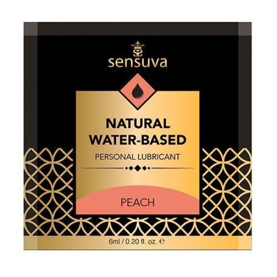 Пробник съедобной смазки со вкусом персика на водной основе Sensuva Natural Water-Based Peach, 6 ml