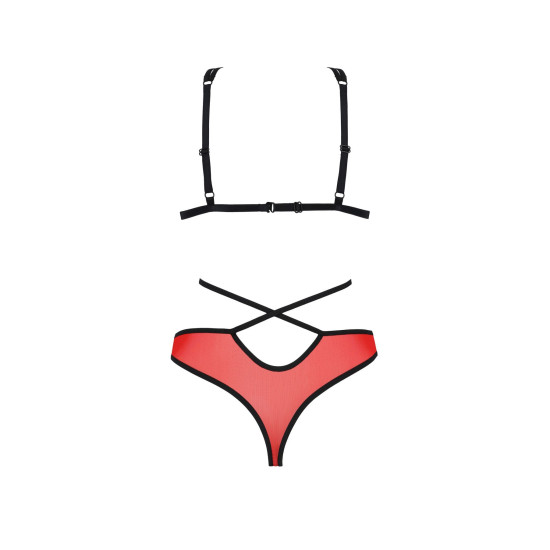 Комплект белья (бра, трусики), красный Passion Peonia Set Red, XXL/XXXL