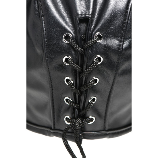 Маска для бондажу з рогами, чорна Master Series Dungeon Demon Bondage Mask with Horns Black