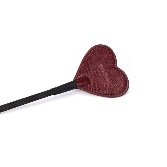 Шлёпалка-сердечко из натуральной кожи, красная Liebe Seele Wine Red Riding Crop with Heart-Shape Tip