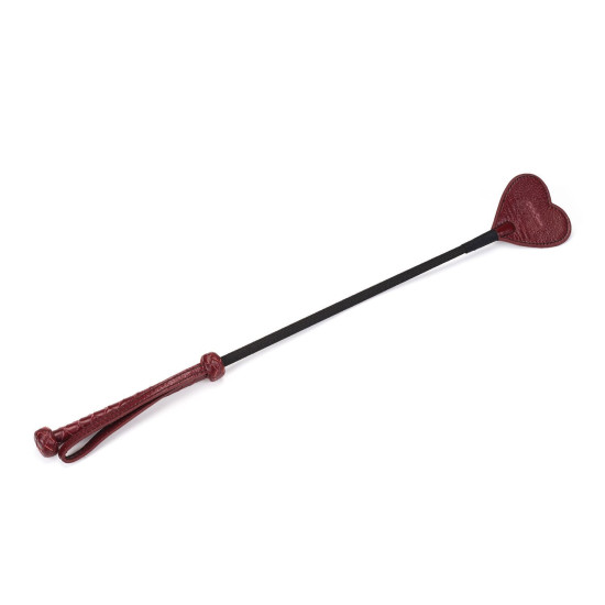 Шлёпалка-сердечко из натуральной кожи, красная Liebe Seele Wine Red Riding Crop with Heart-Shape Tip