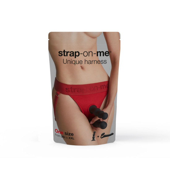 Трусики для страпона, червоні Strap-On-Me Harnais Lingerie Unique Red, One Size