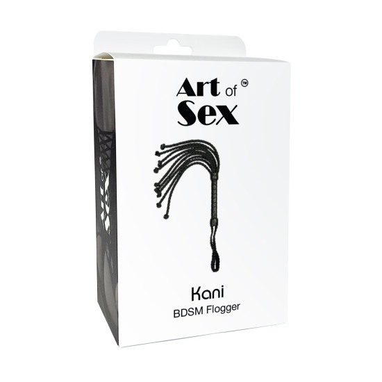 Ажурная плеть-кошка из экокожи, чёрная Art of Sex Kani Black