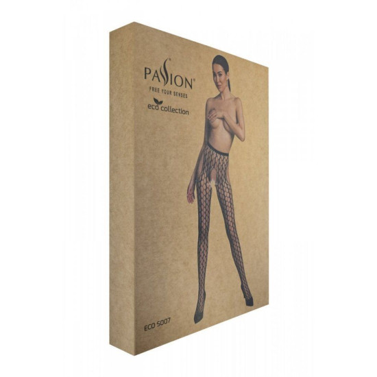 Эротические колготки-бодистокинг, чёрные Passion ECO S007 Black