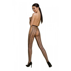 Еротичні колготки-бодістокінг, чорні Passion ECO S007 Black