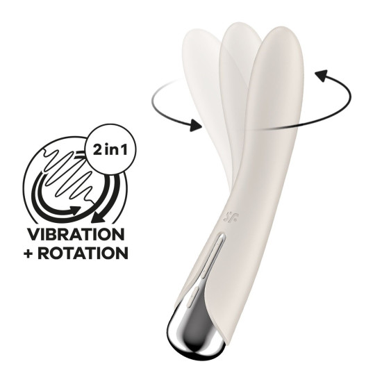 Вібратор точки G з обертанням, 2 мотори, бежевий Satisfyer Spinning Vibe 1 Beige