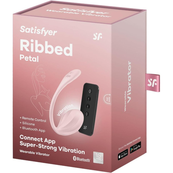Виброяйцо, розовое Satisfyer Ribbed Petal Connect App Rose
