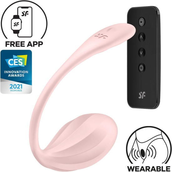 Виброяйцо, розовое Satisfyer Ribbed Petal Connect App Rose