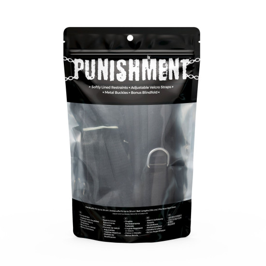Растяжка на кровать (5 предметов), черная Punishment 5-Piece Bed Restraint Kit Black