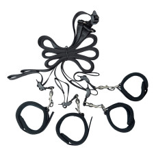 Розтяжка на ліжко (5 предметів), чорна Punishment 5-Piece Bed Restraint Kit Black