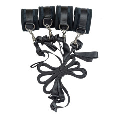 Розтяжка на ліжко (5 предметів), чорна Punishment 5-Piece Bed Restraint Kit Black