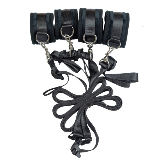 Растяжка на кровать (5 предметов), черная Punishment 5-Piece Bed Restraint Kit Black