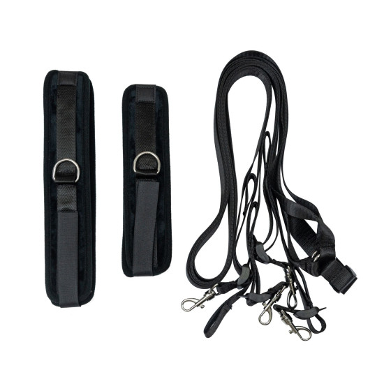 Растяжка на кровать (5 предметов), черная Punishment 5-Piece Bed Restraint Kit Black