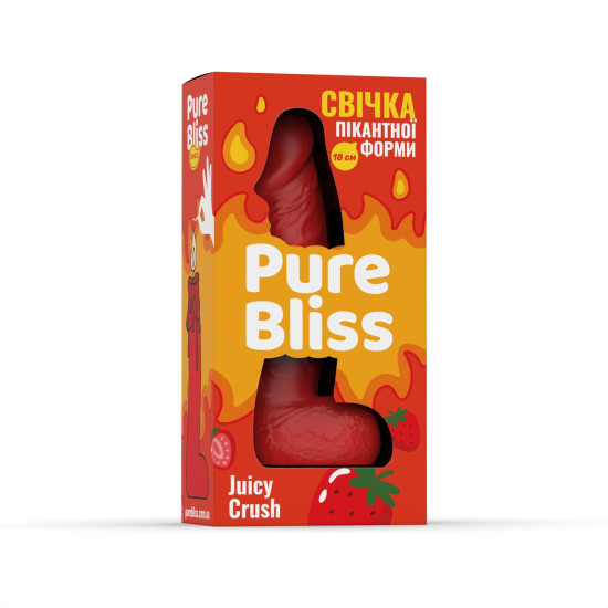 Ароматна свічка у формі члена з ароматом ягід Pure Bliss Red Juicy Crush, 18 cm