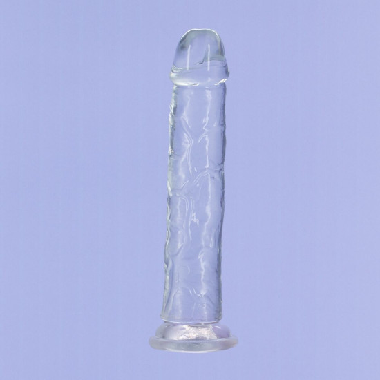 Прозрачный фаллоимитатор на присоске, длина 23 см, вибропуля в подарок Addiction Vertical Dong, 9 inch