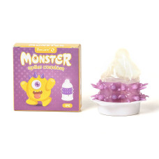 Насадка на член (презерватив з рядами пухирців та шипів), жовта Recare Yellow Monster Spike Condom