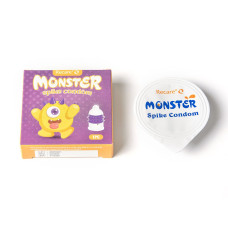 Насадка на член (презерватив з рядами пухирців та шипів), жовта Recare Yellow Monster Spike Condom