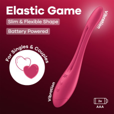Універсальний гнучкий вібратор для пар, червоний Satisfyer Elastic Game Battery Series