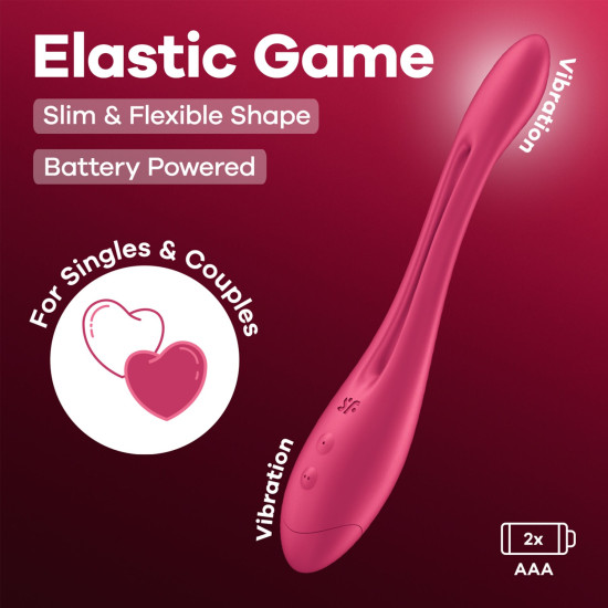 Универсальный гибкий вибратор для пар, красный Satisfyer Elastic Game Battery Series