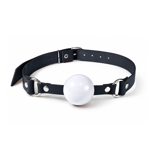 Силиконовый кляп, черный ремень, белый шарик Feral Feelings Silicon Ball Gag Black/White
