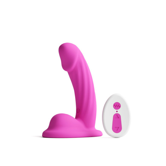 Ділдо з вібрацією, довжина 12.7 см, рожевий NS Novelties Colours - Curve - Vibrating - 5" Dildo - Pink