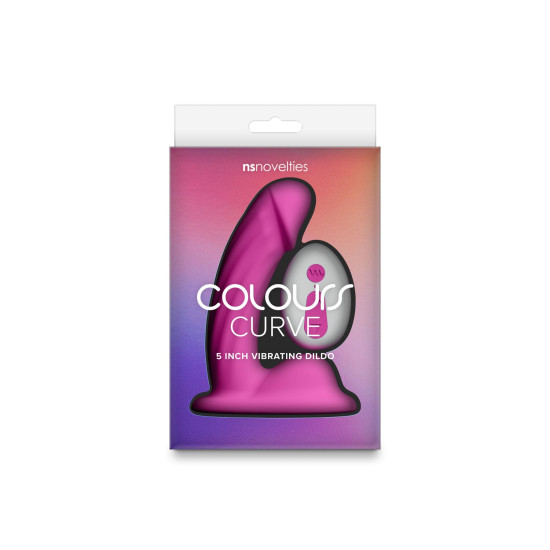 Ділдо з вібрацією, довжина 12.7 см, рожевий NS Novelties Colours - Curve - Vibrating - 5" Dildo - Pink