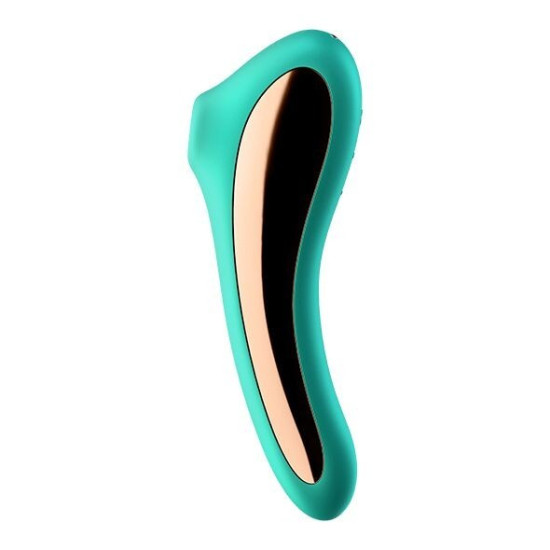 Вакуумный стимулятор с вибрацией, зеленый Satisfyer Dual Kiss Green