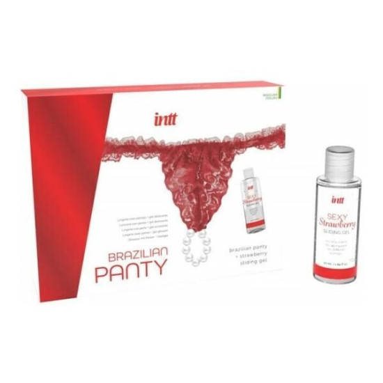 Набор, красный Intt Brazilian Panty Red (мятая упаковка!!!)
