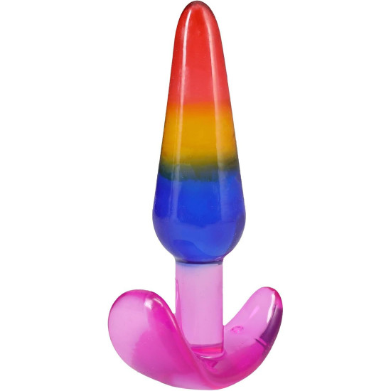Набор анальных пробок, радужный Doc Johnson Crystal Jellies - Anal Trainer Set - Rainbow (мятая упаковка)