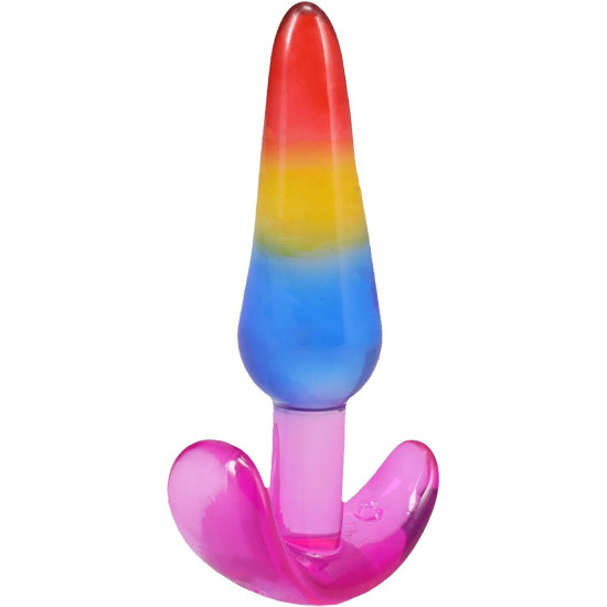 Набор анальных пробок, радужный Doc Johnson Crystal Jellies - Anal Trainer Set - Rainbow (мятая упаковка)