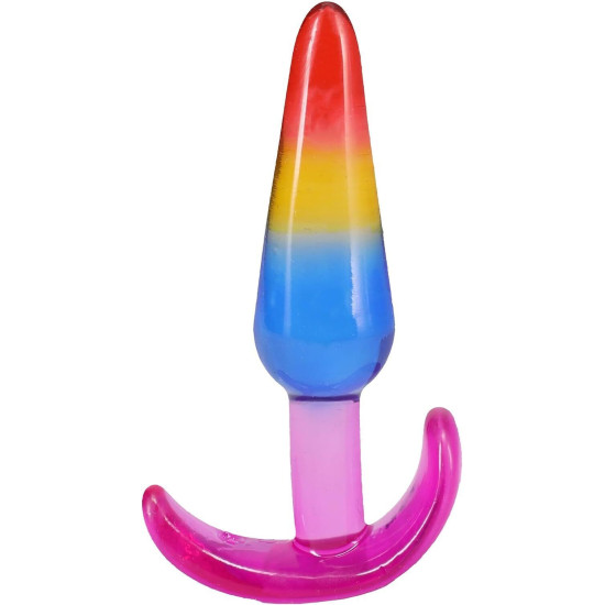 Набор анальных пробок, радужный Doc Johnson Crystal Jellies - Anal Trainer Set - Rainbow (мятая упаковка)