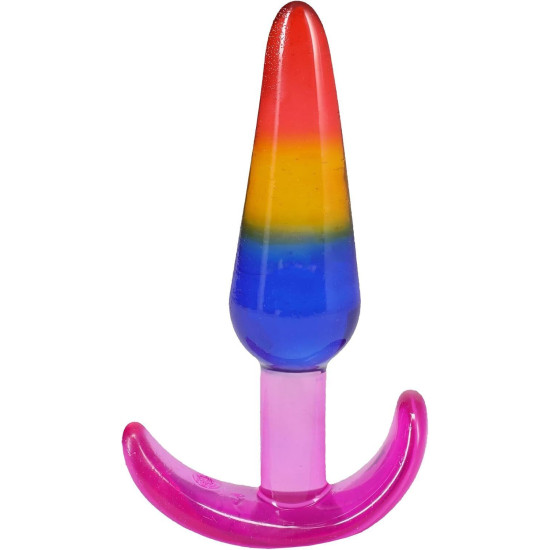 Набор анальных пробок, радужный Doc Johnson Crystal Jellies - Anal Trainer Set - Rainbow (мятая упаковка)