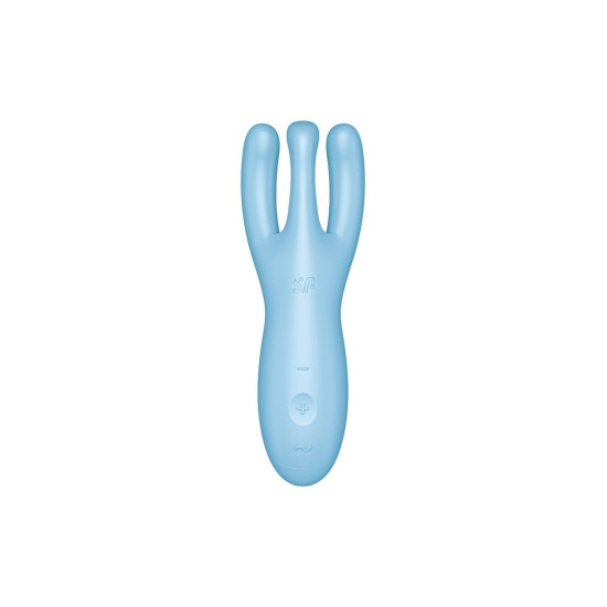Кліторальний смарт-вібратор з трьома пальчиками, синій Satisfyer Threesome 4 Blue