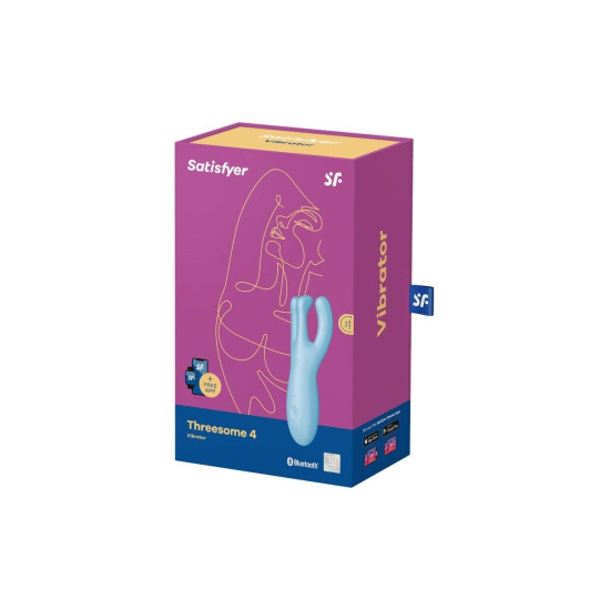 Кліторальний смарт-вібратор з трьома пальчиками, синій Satisfyer Threesome 4 Blue