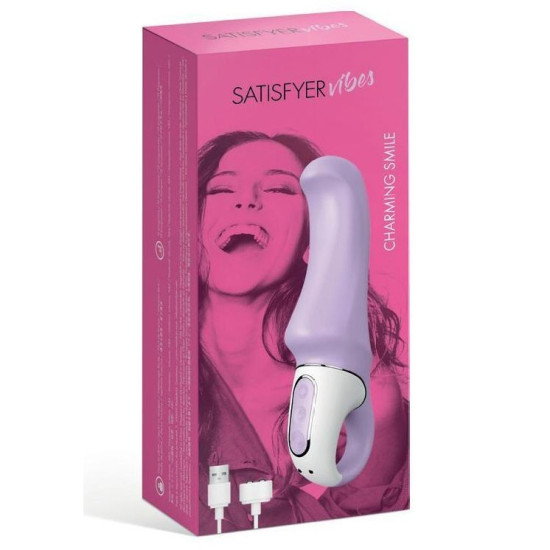 Вібратор потужний з гнучким стволом, литий силікон Satisfyer Vibes Charming Smile
