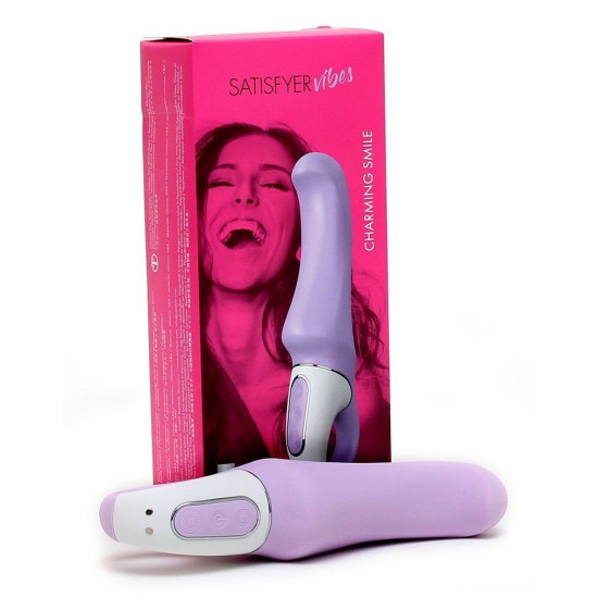 Вібратор потужний з гнучким стволом, литий силікон Satisfyer Vibes Charming Smile