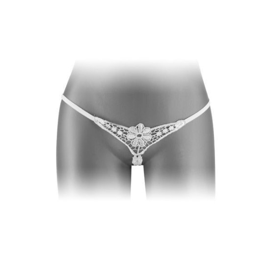 Трусики-стринги белого цвета с открытой промежностью Fashion Secret DANUTA