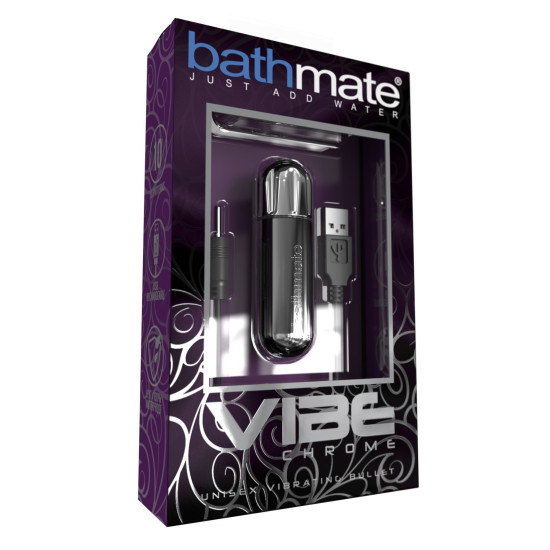 Вібропуля хромована з глибокою потужною вібрацією Bathmate Vibe Bullet Chrome
