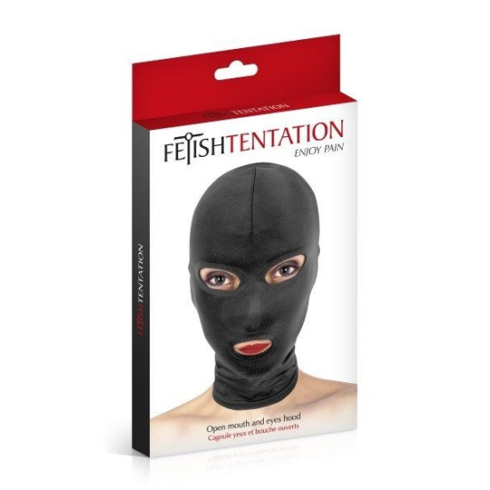 БДСМ капюшон с открытыми глазами и ртом Fetish Tentation Open Mouth and Eyes Hood