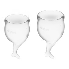 Набір менструальних чаш, прозорий Satisfyer Feel Secure (transparent), 15 ml та 20 ml, мішечок для зберігання